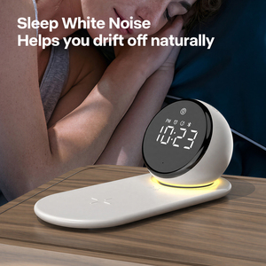 <span class=keywords><strong>Altavoz</strong></span> Inteligente Todo en Uno con Bluetooth 5.4, Estación de Carga Inalámbrica Rápida, Reloj Despertador Digital con LED RGB, Luz Nocturna Cálida, Ruido Blanco, para Computadora - Product Image 3