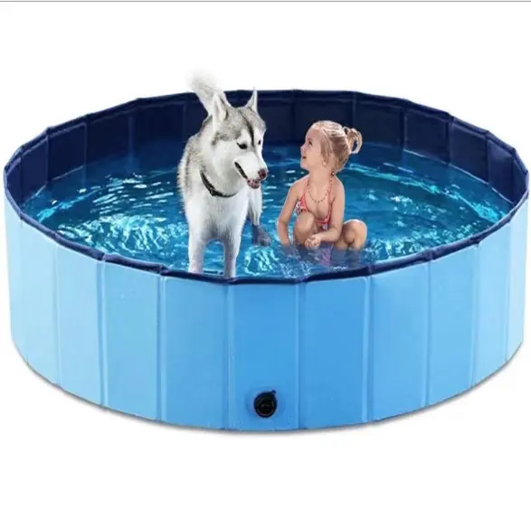 สัตว์เลี้ยงสระว่ายน้ำ31.5 "X 11.8" แบบพกพาพับสระว่ายน้ำสุนัข Cat Bathing Tub Tub Tub กรูมมิ่งฝักบัวอ่าง