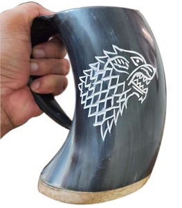 Taza de cuerno vikingo auténtica, taza tradicional para beber hidromiel para festivales medievales, sublimación en blanco de uso múltiple DIY - Product Image 5
