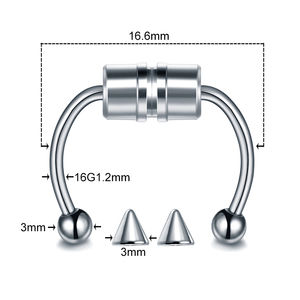 316L Surgical Steel <strong>Fake</strong> Nose Piercing Horseshoes Magnetic <strong>Septum</strong> <strong>Ring</strong> Magnetic Piercing Nose Hoop <strong>Rings</strong> - Product Image 3