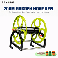 Support de rangement robuste pour tuyau d'arrosage agricole et de jardin, enrouleur manuel pour tuyau de pulvérisation, cadre en acier, 100m de long, longue durée de vie