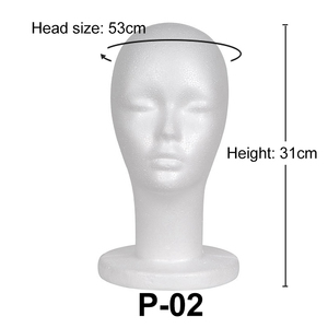 Bán Buôn Styrofoam Nữ Đầu Đứng Hat Tóc Giả Bọt Mannequin Đầu Tóc Giả Chủ Vòng Cơ Sở Dài Cổ - Product Image 3
