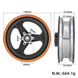 Moyeu de roue avant Kukirin M4 MAX G2 MAX G2 G3 A1, pièces d'origine pour assemblage de roue, moyeu de roue de 10 pouces, accessoires de remplacement - Product Image 5