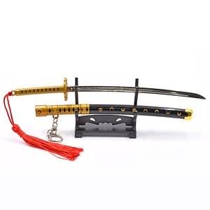 Llavero de espada de juguete de anime de aleación de zinc con funda desplegable, modelo <span class=keywords><strong>Touken</strong></span> Ranbu Mikazuki Munechika de 23 cm, ¡novedad! - Product Image 2