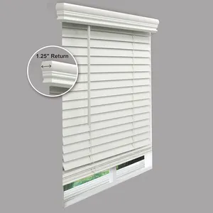 2 "akülü faux blinds venedik güneşlikler sürgülü kapı ahşap görünümlü jaluzi için fransız kapıları