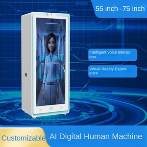 Vitrine d'affichage holographique numérique IA avec dialogue vocal interactif, présentateur virtuel 3D, en métal, pour l'éducation en intérieur et les visiteurs - Product Image 2