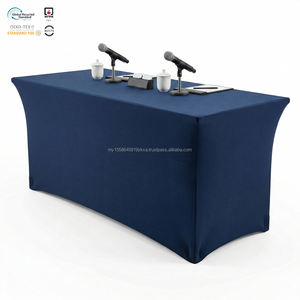Housse de table extensible noire anti-plis de 6 pieds, imperméable, écologique, personnalisable, en spandex, pour exposition - Product Image 1