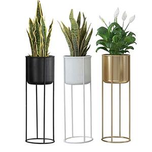 Turquoise & gold plant <b>stand</b>. Turquoise plant <b>pot</b> with gold <b>stand</b> plant <b>pot</b> - Product Image 2