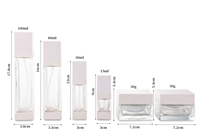 Pot carré en verre pour crème contour des yeux, fabrication directe usine OEM, avec récipient intérieur réutilisable de 30g et 50g pour emballage cosmétique