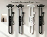 Sistema de Ducha Inteligente para Baño, Diseño Moderno en Negro Piano, Personalizado por el Fabricante, con Pantalla LED de Temperatura, Cascada, Lluvia, Spa y Jets de Masaje