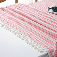 Nappe personnalisée en polyester à carreaux gingham avec franges, lavable, pour dîner, fête, mariage, banquet, décoration intérieure