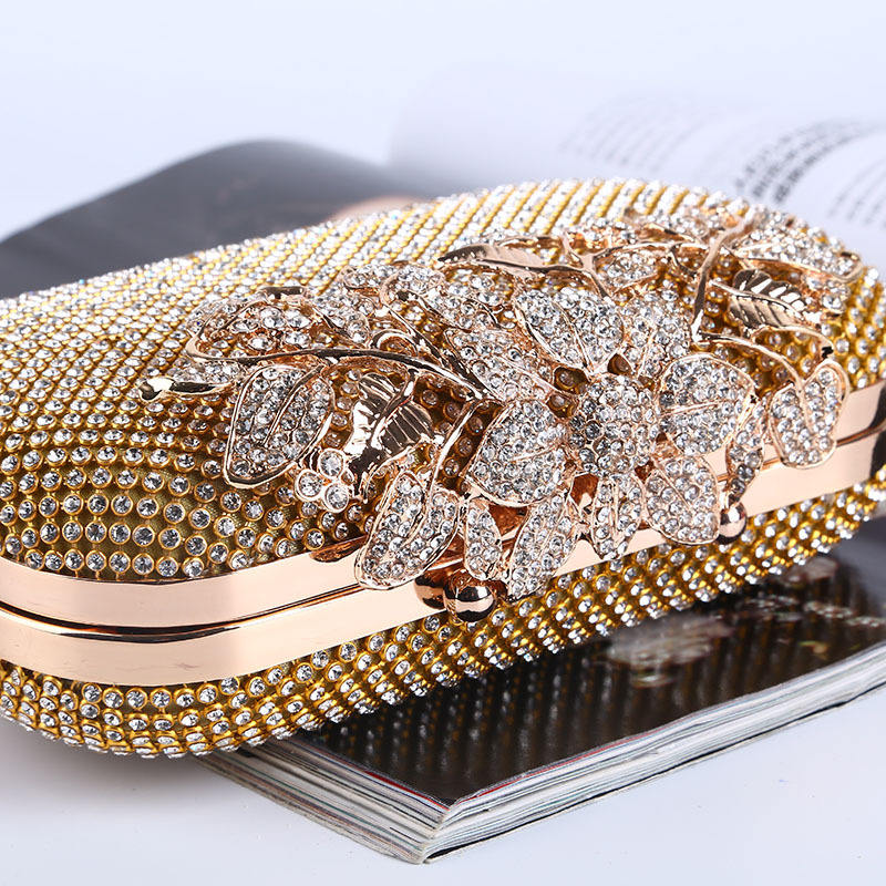 Women's Handbags Gold Diamond Clutch Bag Online Retailer Bag