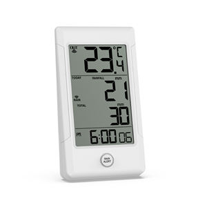 Termômetro <span class=keywords><strong>digital</strong></span> exterior eletrônico do medidor eletrônico home do calibre de chuva do centro do tempo com material plástico durável - Product Image 6