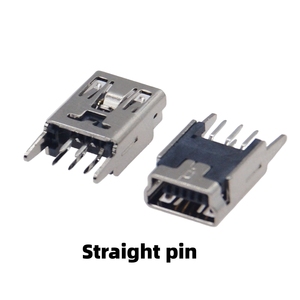 Prise femelle Mini USB 5 broches, options de broches droites/à angle droit, verticale 180° °   Connecteur de type T à montage traversant - Product Image 2