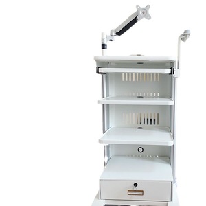 Chariot d'hôpital E2 1D en métal, hauteur réglable, 4 roulettes avec verrouillage individuel, design minimaliste - Product Image 5