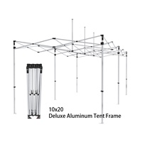 Tonnelle escamotable 10x20 pieds avec cadre en alliage d'aluminium sur mesure, tissu Oxford 600D, parois latérales, résistante aux UV et imperméable pour le commerce