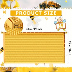 Paquete <span class=keywords><strong>de</strong></span> 10 láminas <span class=keywords><strong>de</strong></span> plástico amarillo para base <span class=keywords><strong>de</strong></span> colmena - Láminas <span class=keywords><strong>de</strong></span> cera para fundaciones <span class=keywords><strong>de</strong></span> cría profunda para colmenas Langstroth - Product Image 2