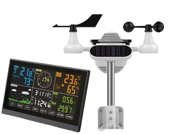 Wireless Weather Station with Outdoor Sensor, 5-in-1 Weather Station with Weather Forecast, Temperature, Air Pressure, Humidity