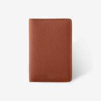 Dompet Kulit PU Bertekstur Pebble Grain Custom Logo Grosir, Penutup Paspor Lipat Dua, Tempat Kartu Kredit, ID, dan Uang Tunai Multi Slot