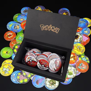 Pokemones 1-3st Edition <strong>Tazos</strong> Album Card Book Box Plastic Pogs Round Stroke <strong>Pikachu</strong> Trainer ASH Collection Cheetos Chipitaps - Product Image 2