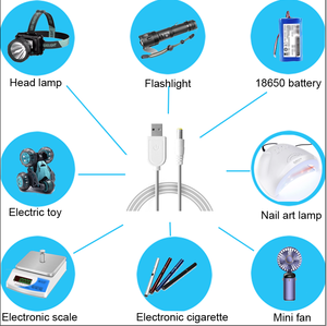 Precio de fábrica 3,7 V 18650 cargador de batería cables de carga linterna nail art lámpara cargador 5V a 4,2 V 1A cable de carga del coche - Product Image 6