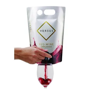 Custom Printed 2L 3L 5L Bag In Box Wine Juice Empty Pouch With Vitop Tap