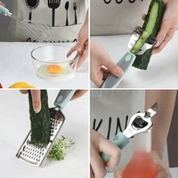 Nouveaux accessoires de cuisine en acier inoxydable : Éplucheur, Trancheur de gingembre, Batteur à œufs, Séparateur, Ouvre-boîte, Spatule à pizza, Roue à pizza en métal