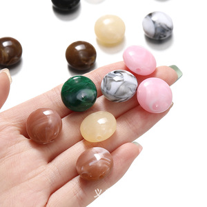 Acrylic Imitation Stone Flat Round <b>Beads</b> For Jewelry Making 10mm Loose <b>Beads</b> Wholesale - Product Image 2