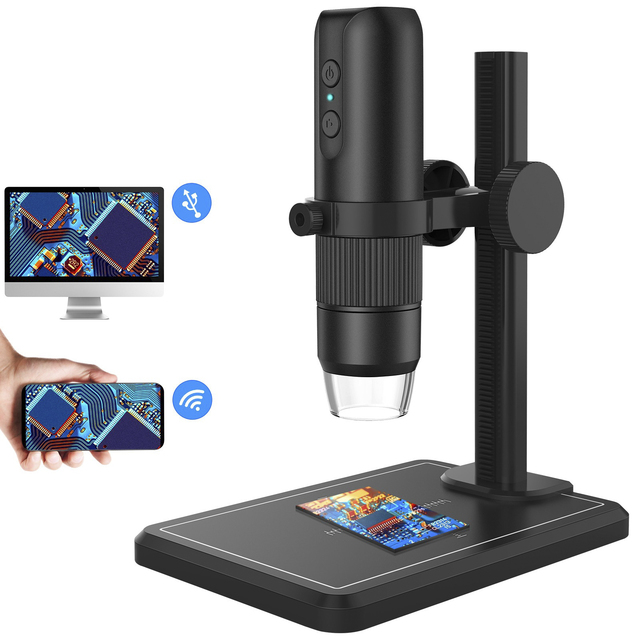 1600X Zoom WIFI Portable HD Children Professional Electronic Digital USB Microscope 8 Led for Cell Phone PC Coin Soldering Tools