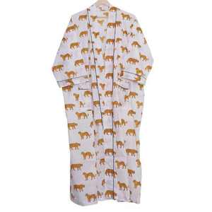 Kimono en coton indien imprimé animalier de qualité supérieure pour femmes, idéal pour les futures mamans, vêtements de nuit d'été, tenue de plage et chemise de nuit, cadeau pour elle - Product Image 4