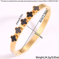Bracelet Jonc Trèfle à Quatre Feuilles Éternel en Acier Inoxydable Anti-ternissement – Collection Mode Pulseira