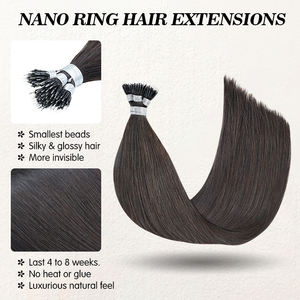 FH #1A 22inch Nano Tip <b>Human</b> <b>Hair</b> <b>Extensions</b> 100g Cuticle Mirco Beads Nano Rings Remy <b>Human</b> <b>Hair</b> <b>Extension</b> in Stock - Product Image 2