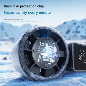3000mAh Rechargeable Handheld Led Display 100 High Speed Portable Lightweight Turbo Pocket <b>Fan</b> with Semiconductor Cooling - Product Image 3