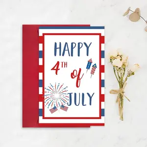 Patriotic Thank You Cards with Kraft Envelopes Independence Day Gifts Blank American Flag Thank You Cards Bulk