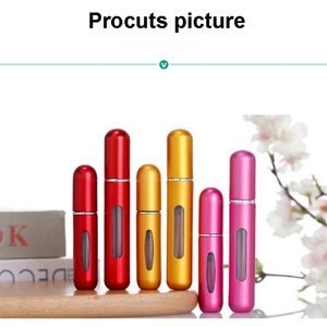 Populares Botellas de Spray Portátiles de 5ml y 8ml en Colores Mixtos, Botellas de Spray de Perfume con Carcasa de Aluminio, Atomizador Recargable - Product Image 4