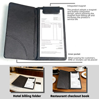 Porte-comptes en cuir haut de gamme avec pochette et couvercle magnétique pour bars, restaurants, hôtels – Porte-menu