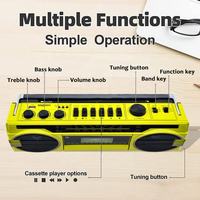 Radio cassette portable rétro, enregistreur USB AM FM, lecteur audio avec enregistrement sur clé USB