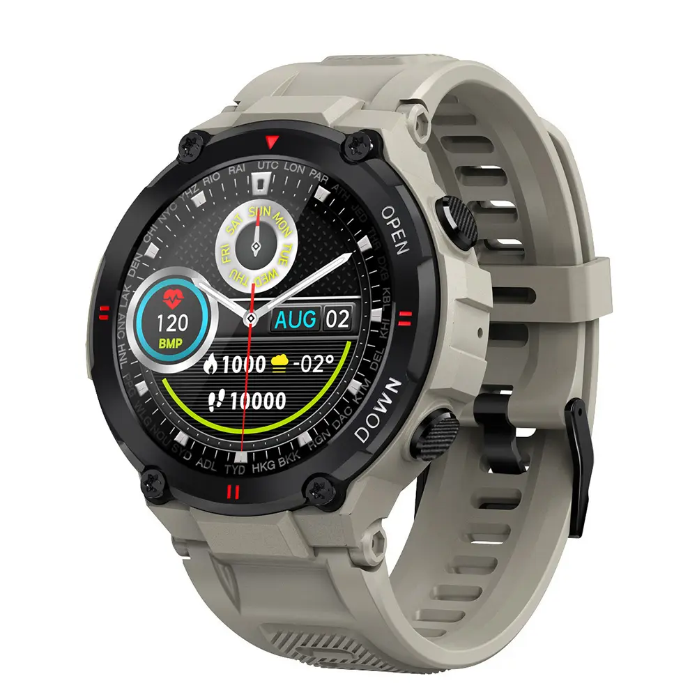 Karen M Hot K22 Smart Horloge, Realtek 8762C 400Mah Grote Batterij 1.28Inch Full Touch Screen, sport Call Smartwatch 2022