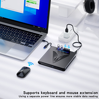 2025 Model 7-in-1 External Optical Drive With HUB and USB Flash Disk Player SD/TF Card Reader DVD CD burner for Laptop