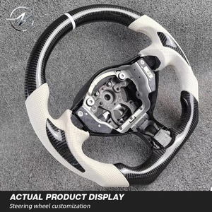 Volant <span class=keywords><strong>sport</strong></span> en fibre de carbone noire et cuir perforé blanc, personnalisation acceptée, pour <span class=keywords><strong>GR</strong></span> 86 Subaru BRZ <span class=keywords><strong>Corolla</strong></span> - Product Image 2