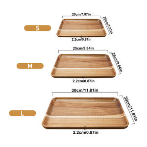 <span class=keywords><strong>3</strong></span> 개 아카시아 나무 사각 과일 음식 간식 트레이 접시 서빙 치즈 접시 나무 Charcuderety 플래터 서빙 트레이 - Product Image 6