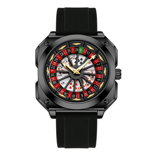 Nouvelle Collection 2025 – Montre Carrée <span class=keywords><strong>en</strong></span> Alliage à Quartz pour Homme, Modèle Poker, avec Roue de Temps et Carrousel – Édition Personnalisée pour Ventes Flash Transfrontalières - Product Image 5
