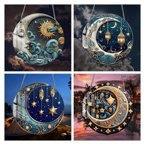 Pendentif décoratif rond en acrylique personnalisé, message de remerciement, motif personnalisé coloré pour la décoration de la voiture et de la maison - Product Image 2