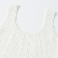 Nouvelle Robe Tricotée Blanche Sans Manches Col Rond Coupe Slim Texture Creuse Ligne A Élégante Décontractée pour Femme Printemps 2026