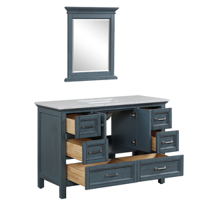 Luxurious Transitional Antique Blue Floor <b>Standing</b> Bathroom Vanity Made in Vietnam - Product Image 3