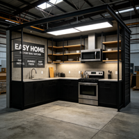 Cuisine modulaire préfabriquée d'extérieur avec îlot barbecue