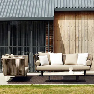 Foshan-Conjunto de muebles para exterior, conjunto de muebles tejidos de cuerda para patio, para todo tipo de clima, estilo europeo