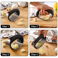 Handmatige knoflookpers van roestvrij staal 304, knoflookhakker, -pers en -vermaler voor het maken van knoflookpasta.