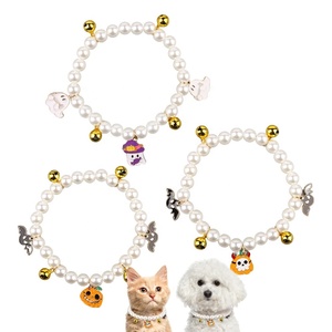 Collares de lujo para mascotas de Halloween con campana Nuevo diseño Peal <span class=keywords><strong>Ghost</strong></span> Pumpkin Plástico sólido para gatos y perros - Product Image 1