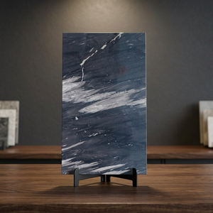 Grande dalle de grès nuage noir naturel flammé haute densité pour revêtement mural et sol moderne durable, surface lisse - Product Image 1